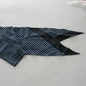 Blue and Black Striped Scarf